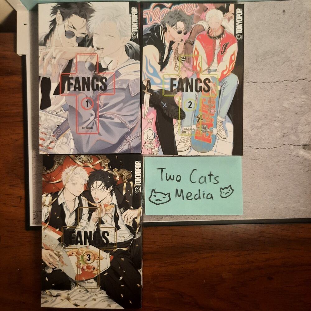 📚 Fangs Vol. 1-3 Official English Manga Bundle TokyoPop Billy Balibally Yaoi